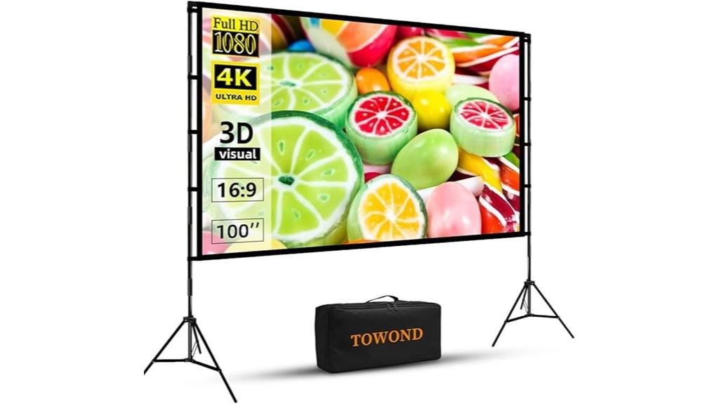 100 inch portable indoor outdoor screen