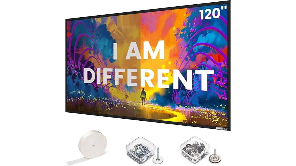 120 inch gray wall mounted screen