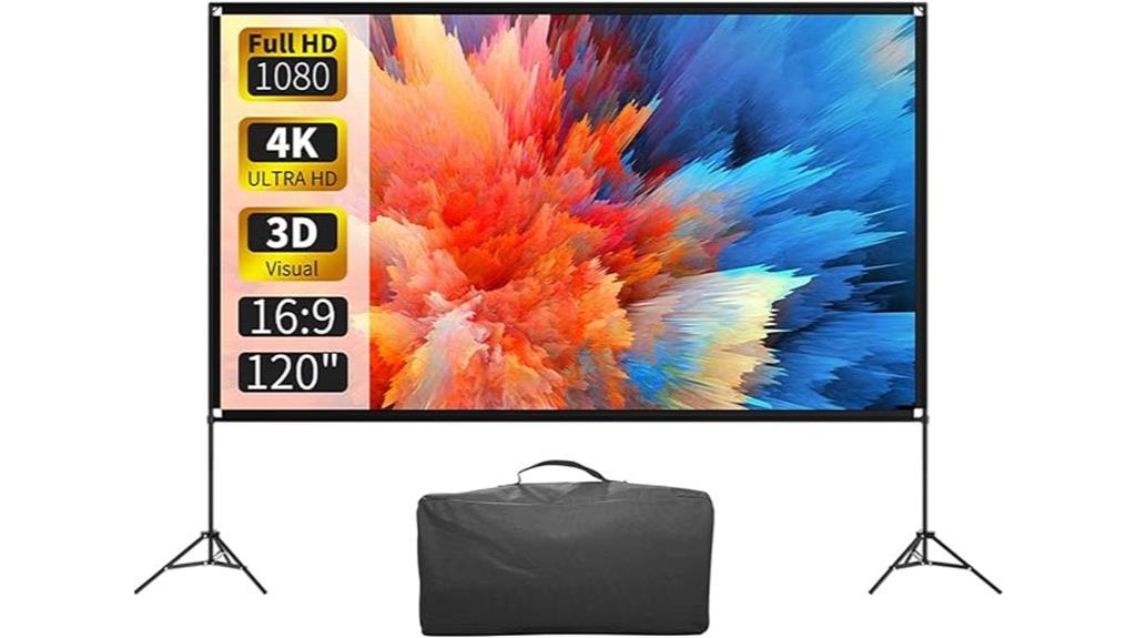 120 inch portable projector screen