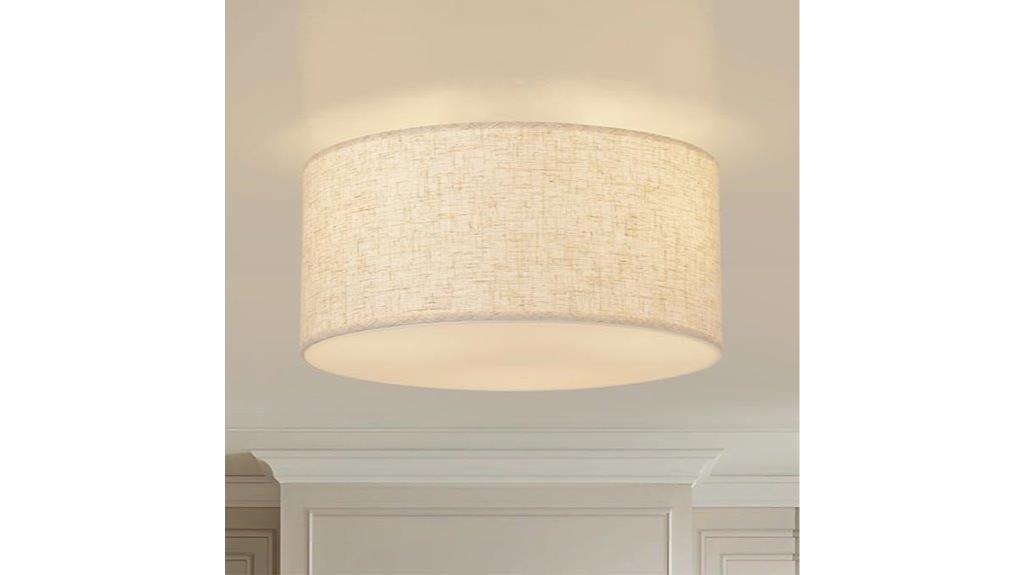 13 inch linen ceiling fixture