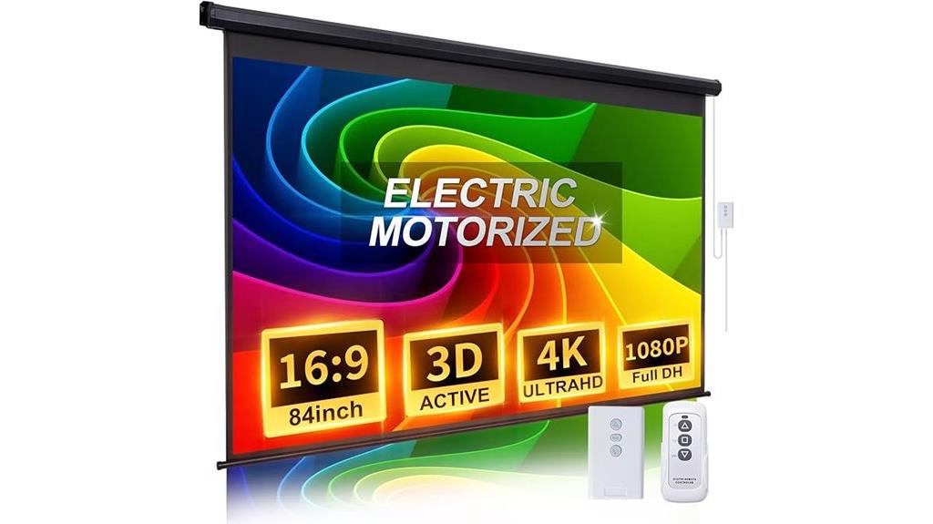 84 inch electric projector screen