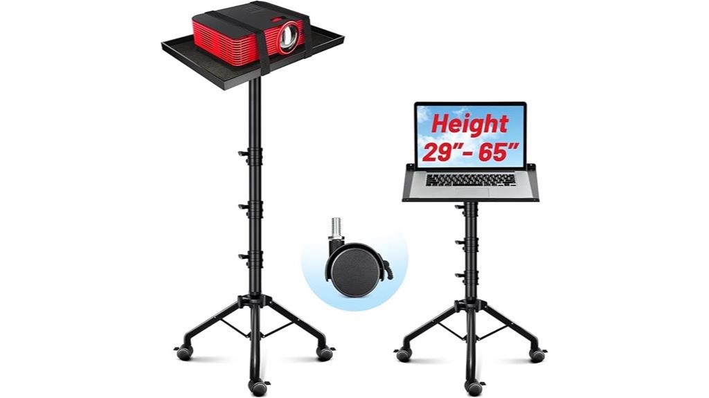 adjustable caster tripod stand