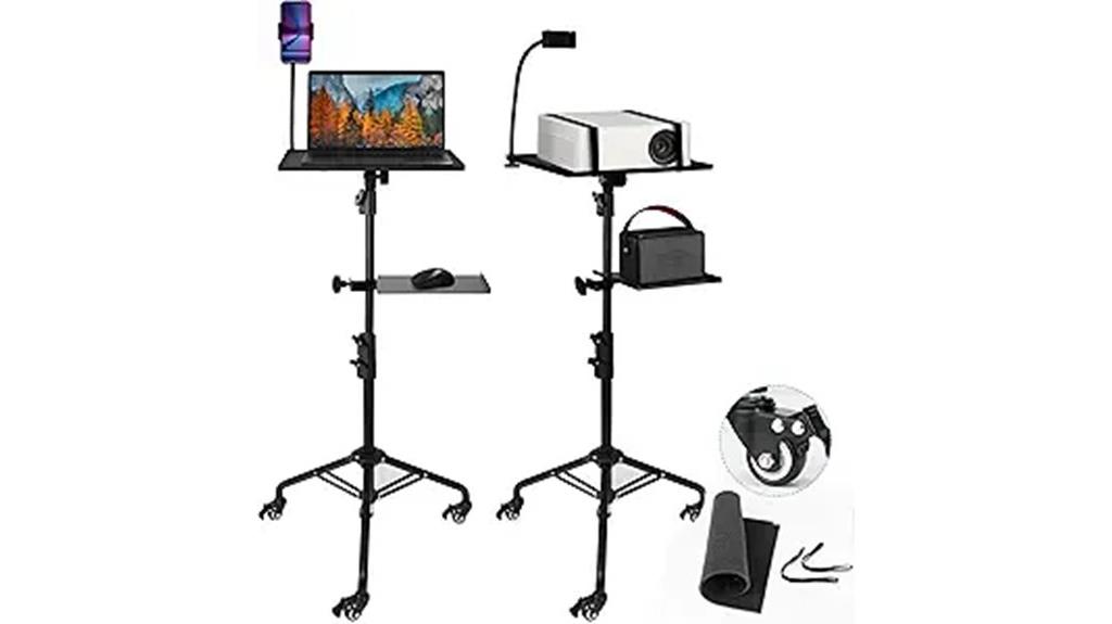 adjustable wheel projector stand