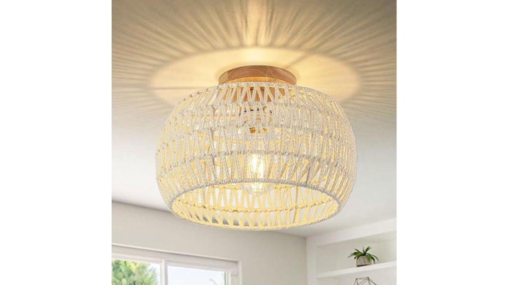 boho rattan ceiling light