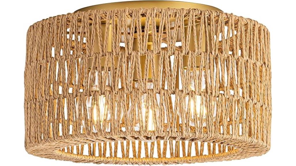 boho rattan ceiling light