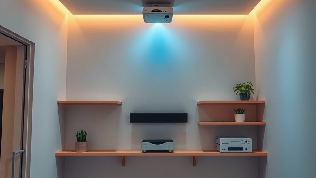 compact projector shelf solutions