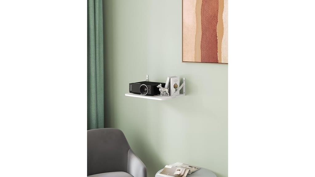 compact wall mounted projector shelf