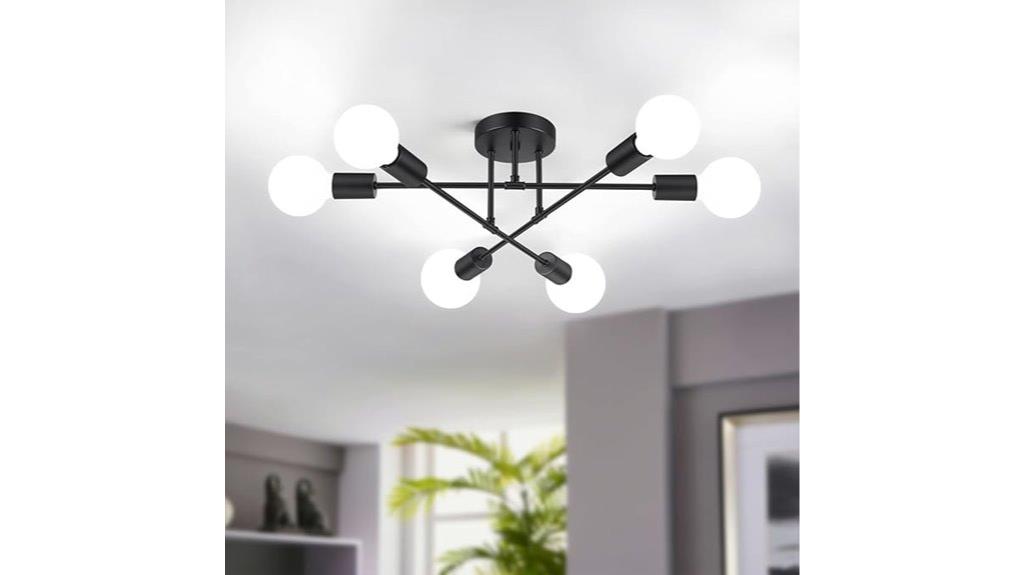 contemporary six light chandelier