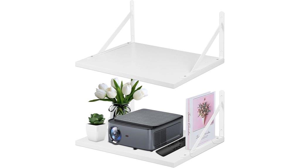 dual projector wall shelves
