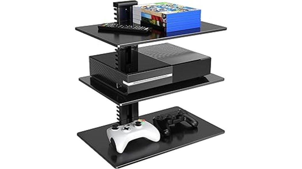 floating glass wall shelf