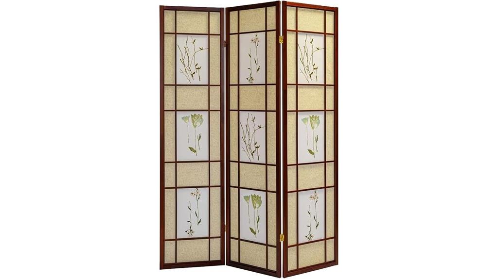 foldable three panel room divider