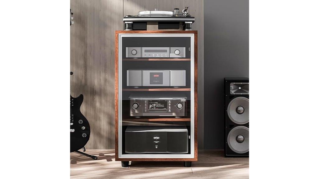 glass door media cabinet