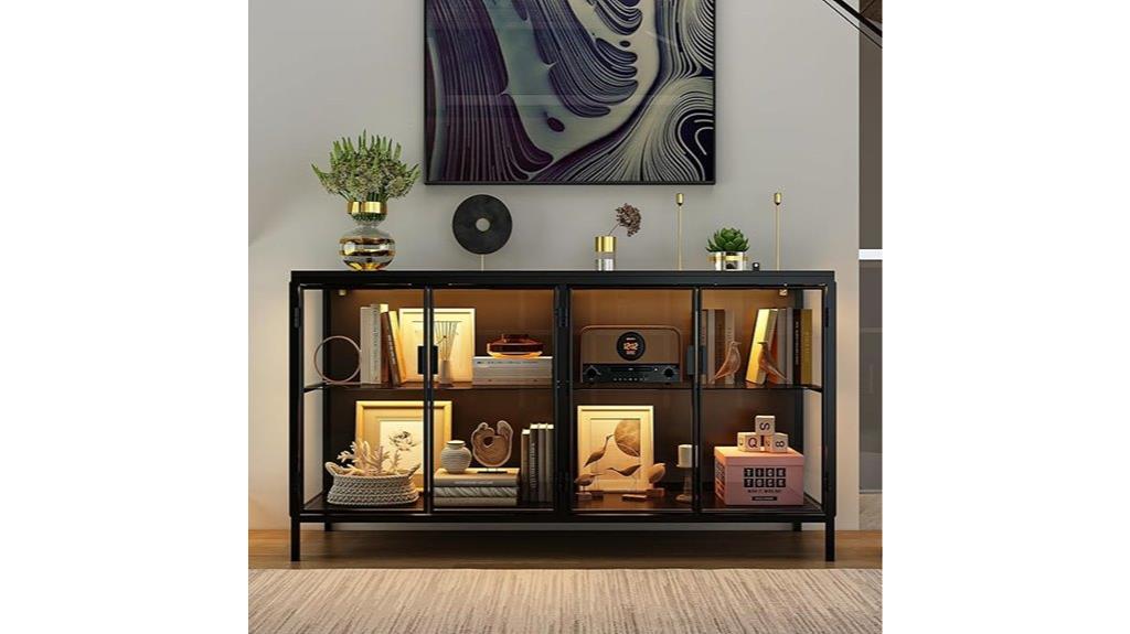 glass shelves with led