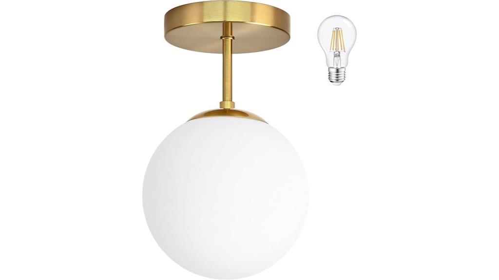 gold globe ceiling light