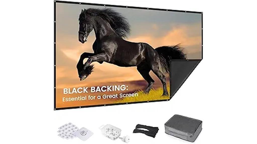 large 100 inch white screen
