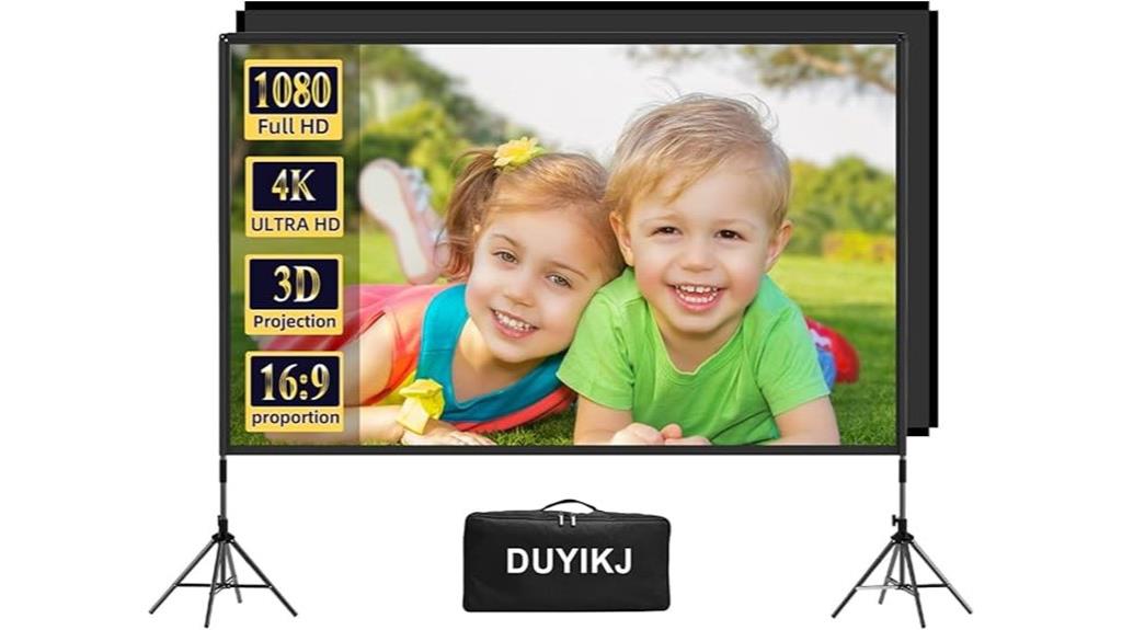 large 120 inch projector screen