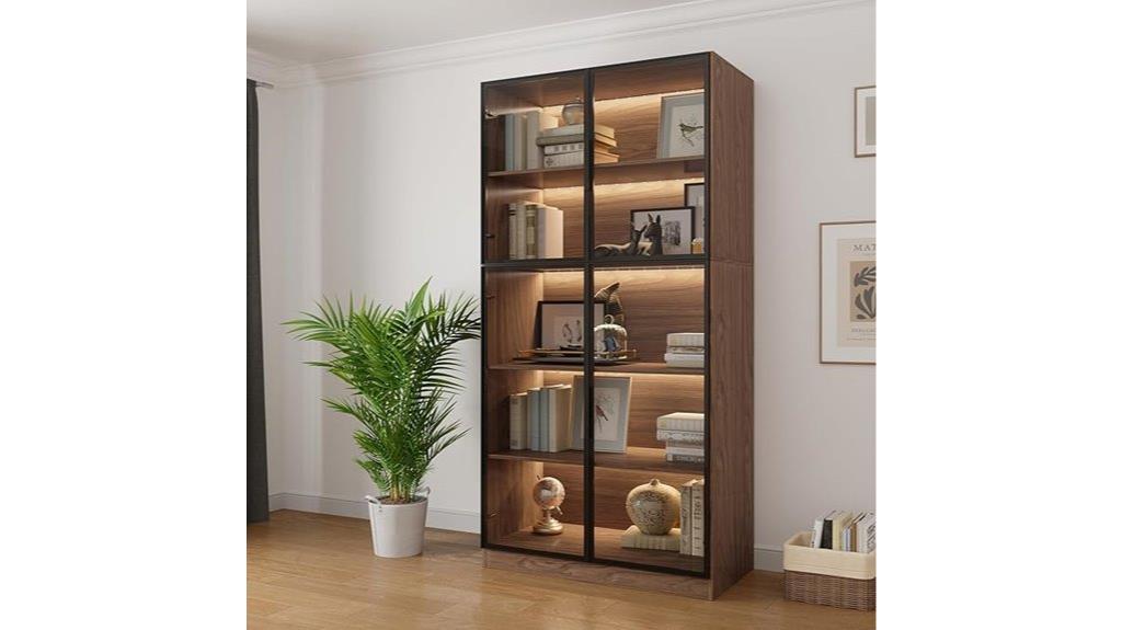 large glass display cabinet