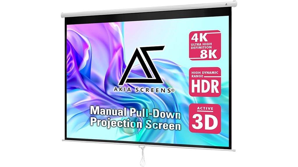 large manual projection screen