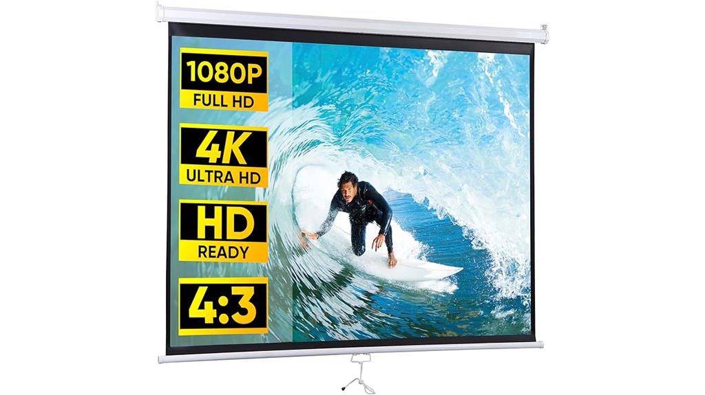 large manual pull down screen