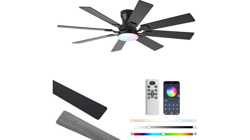 large rgb ceiling fan