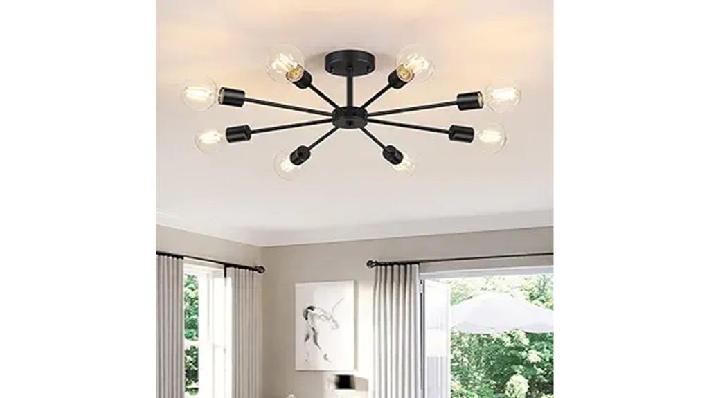 matte black semi flush