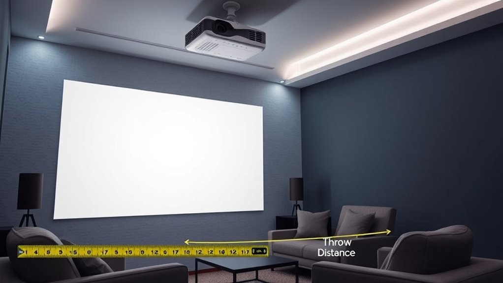 optimal projector placement distance