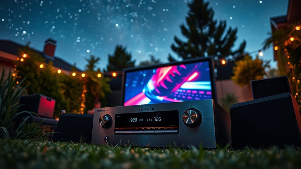 outdoor movie night setup