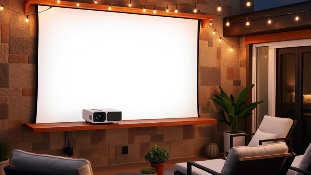 outdoor projector shelf considerations