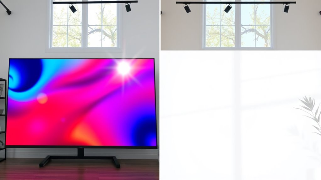 poor visibility in bright conditions