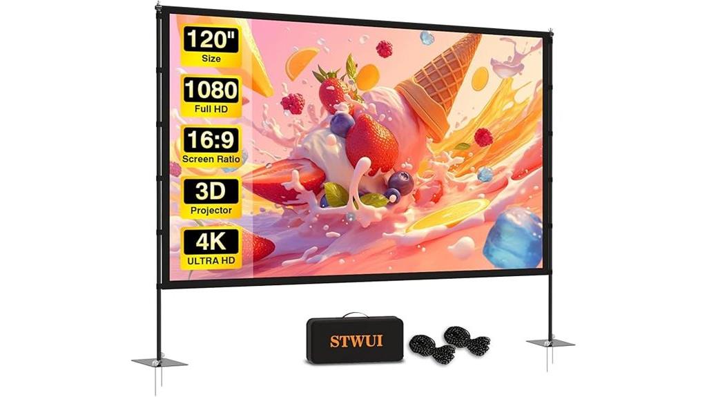 portable 120 inch movie screen