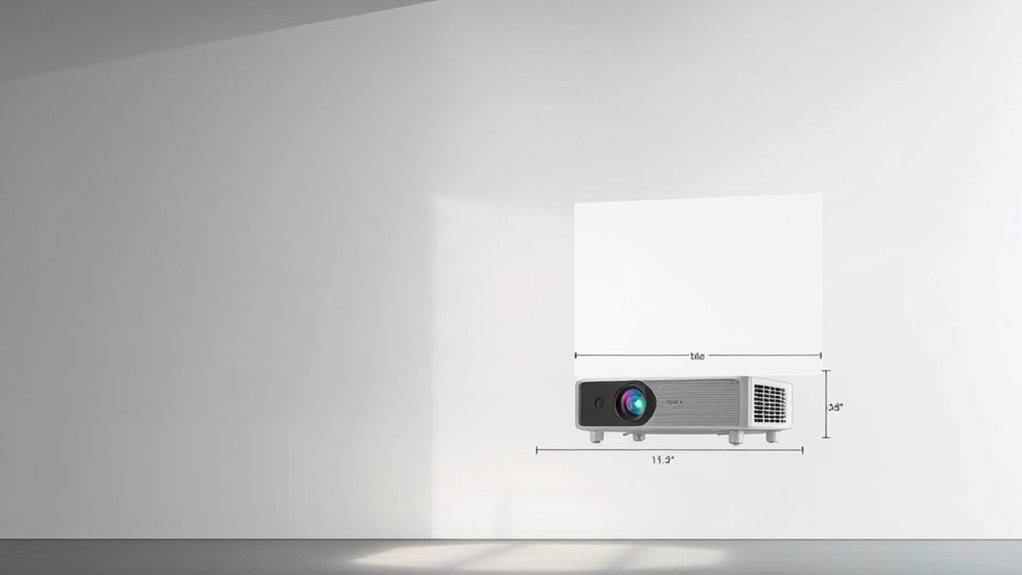 projector distance and size