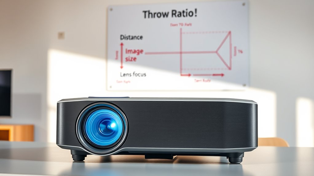 projector throw ratio components
