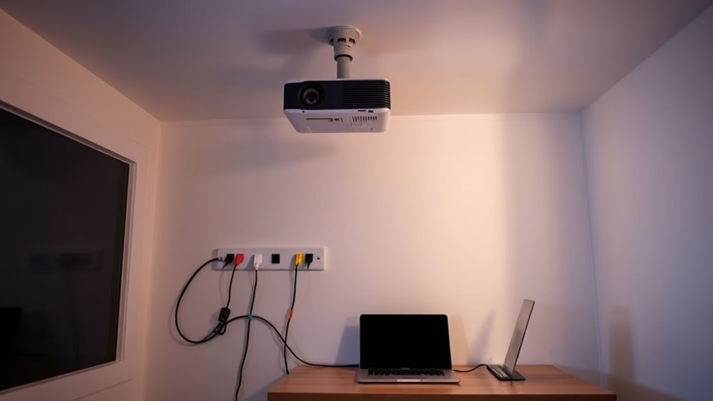 secure cables and power