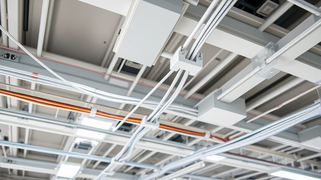 secure ceiling cables properly