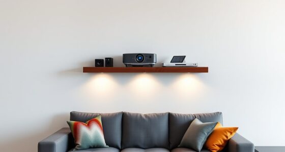 stylish apartment projector shelves