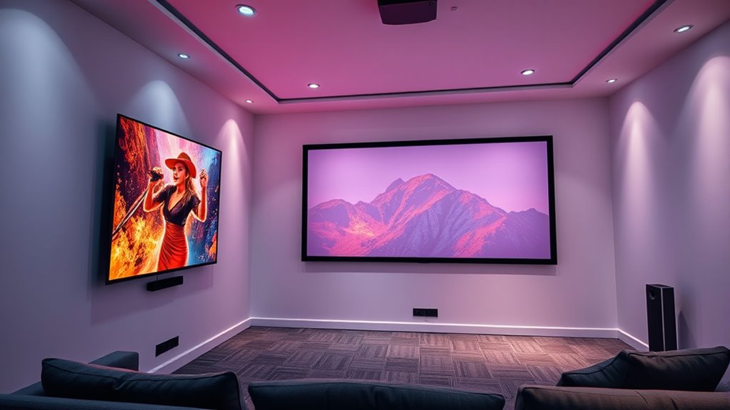 top bright short throw screen paints