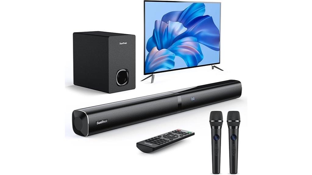 tv karaoke soundbar with subwoofer