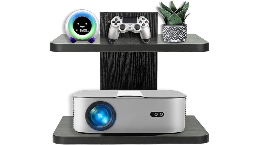 wall mount tv and device shelf