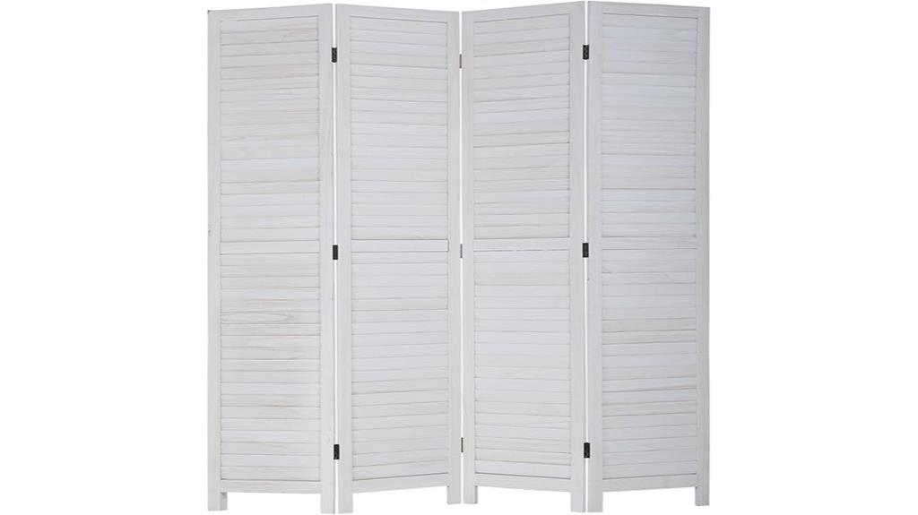 wooden 4 panel privacy screen