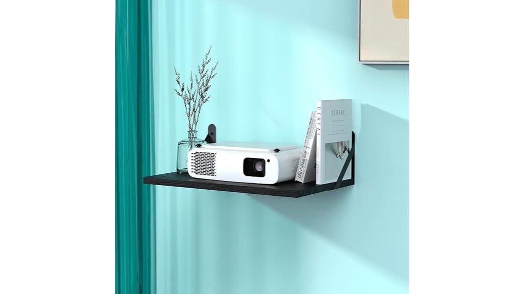 wooden projector wall shelf