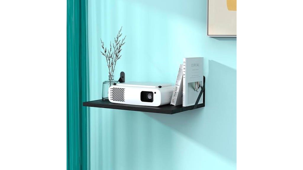 wooden wall mounted projector shelf