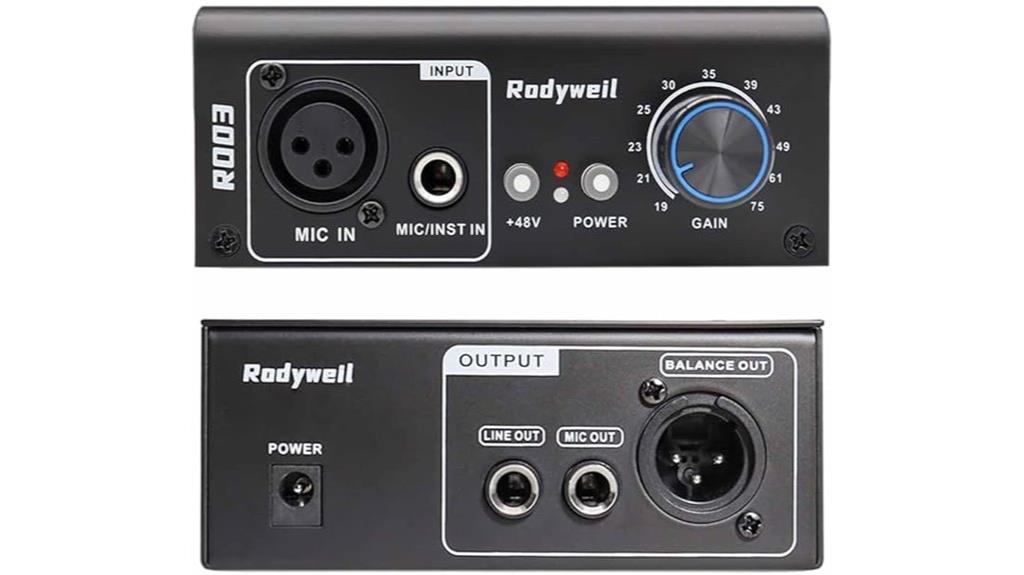 adjustable gain microphone preamp