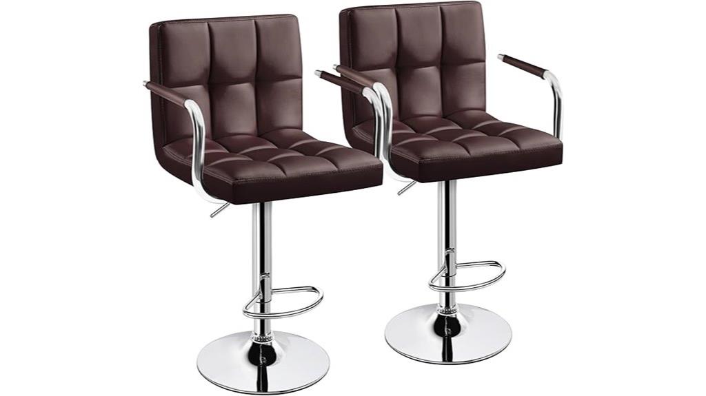 adjustable pu leather barstools