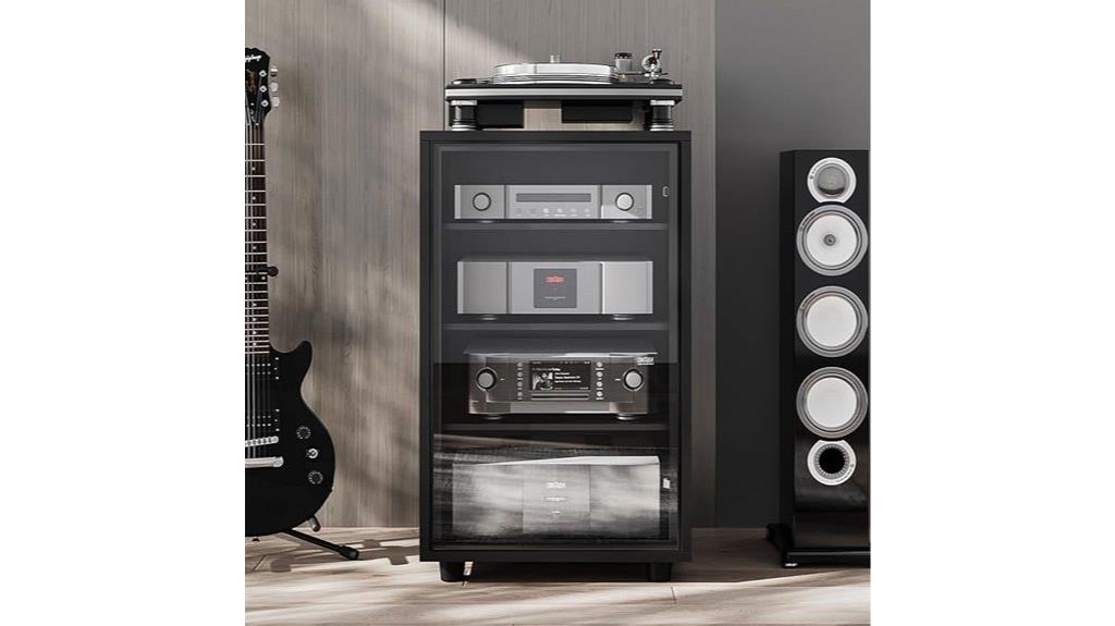 adjustable shelves glass doors