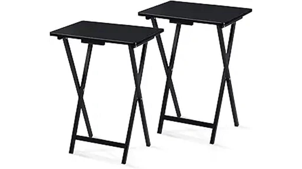 black folding tv trays