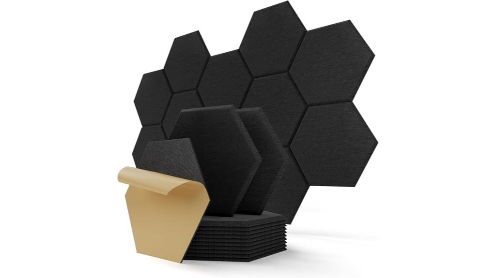 black hexagon wall panels