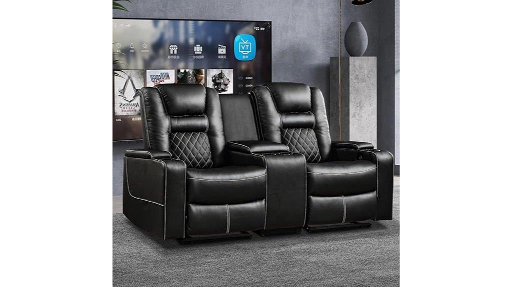 black loveseat with recliners