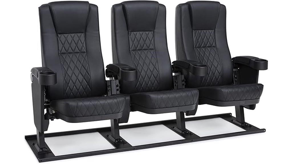 black triple theater seats