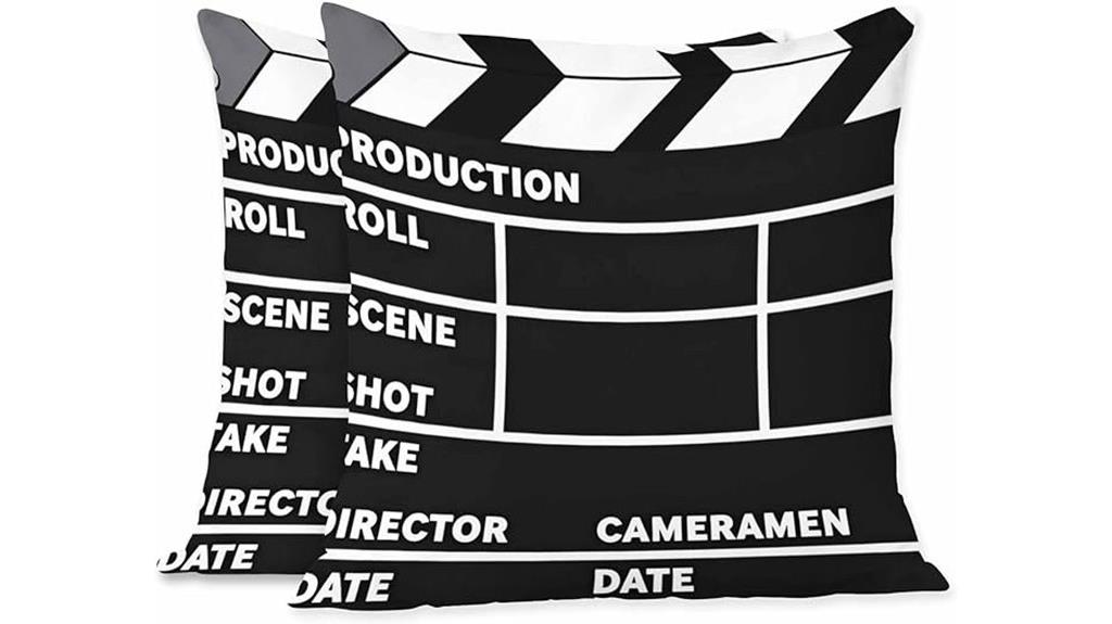black white clapperboard pillows