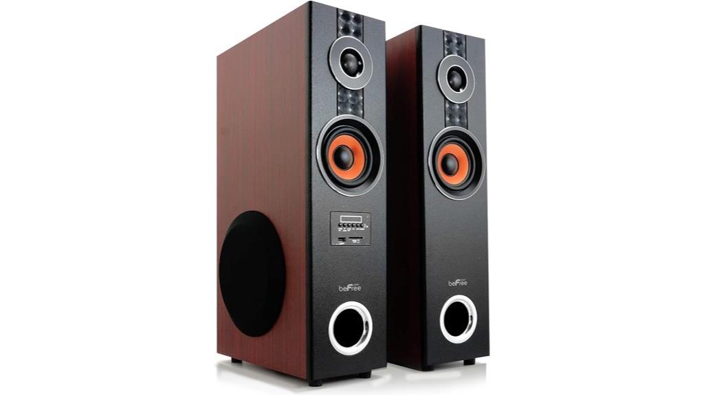 bluetooth wood tower speakers